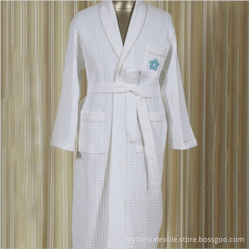 Custom Comfortable 100% Cotton Waffle Bathrobe Kimono